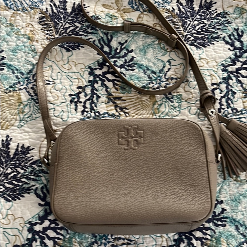 Tory Burch Gray McGraw Tassel Crossbody Bag